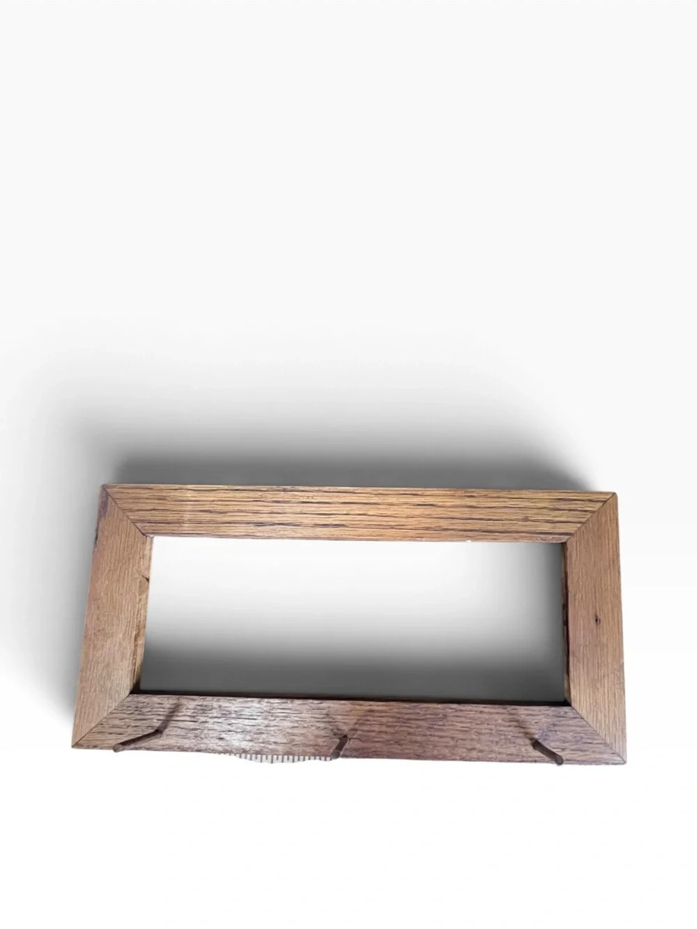 Rustic Brown Oak Wall Key Rack Frame Peg